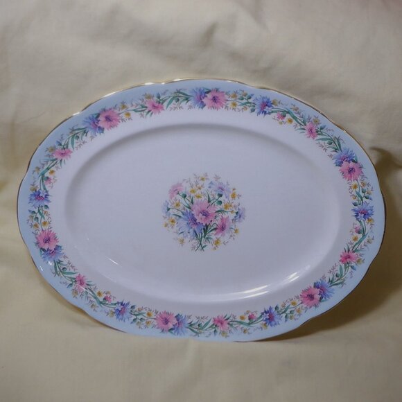 VINTAGE ~ 1900's ~ E.B.FOLEY CORN FLOWER ~PLATTER - Gold Edged ~ Pristine - Picture 1 of 1